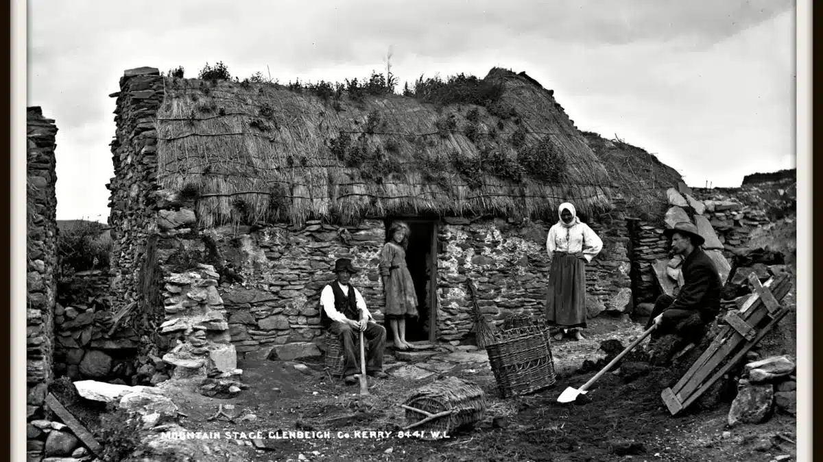An Irish family living in poverty in Co. Kerry.